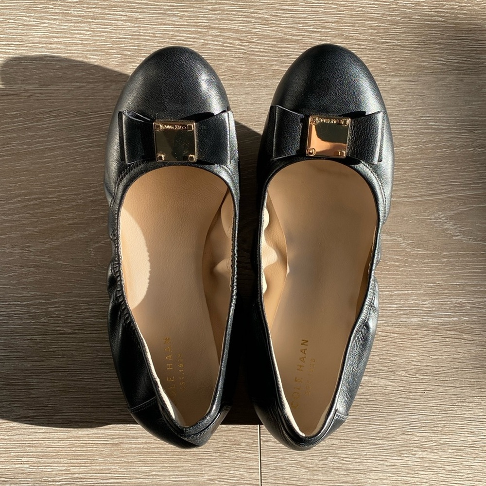 Cole Haan Tali Bow Ballet Flat Black 7.5B